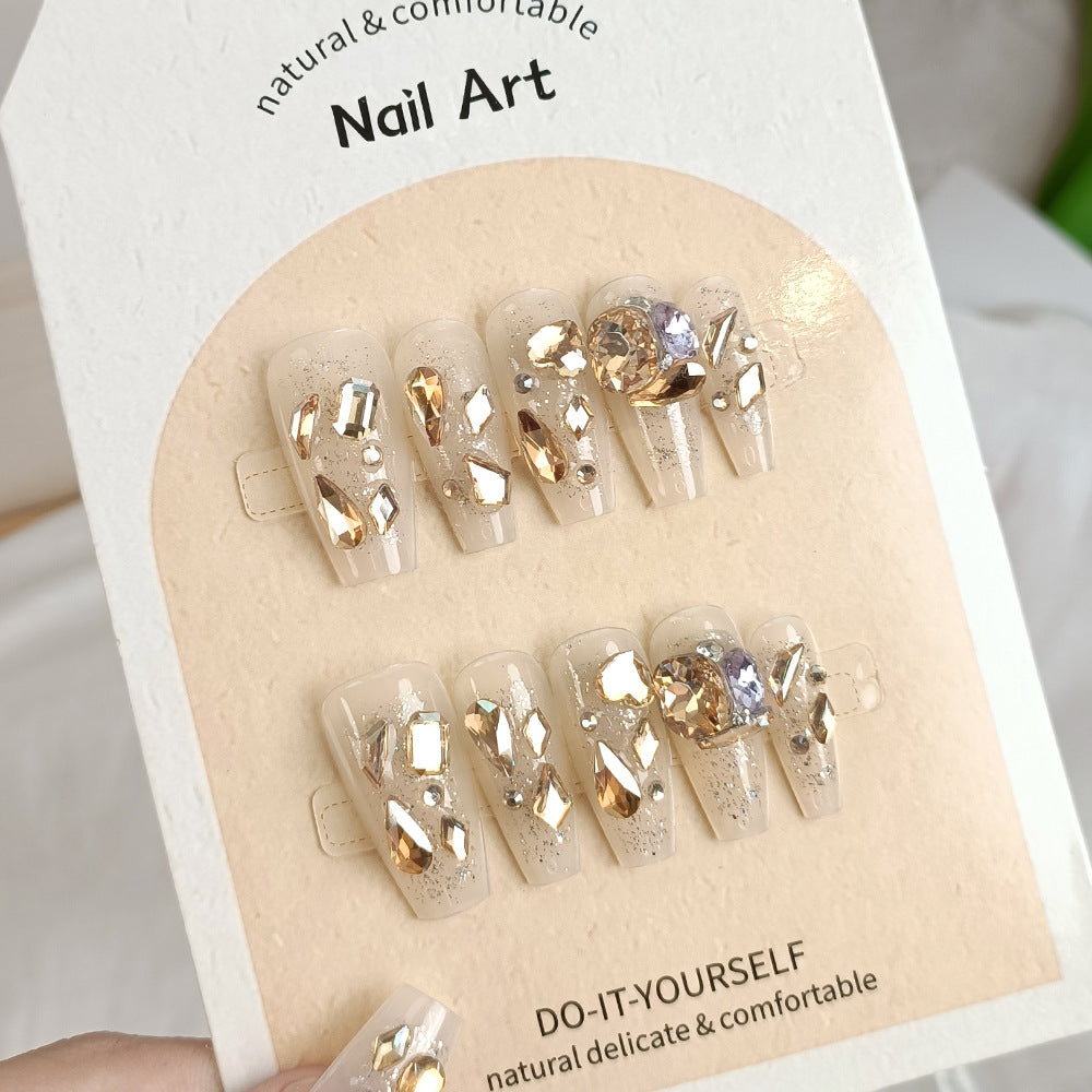 Ice-Clear & Glitter Nails, 10 Pieces on hand