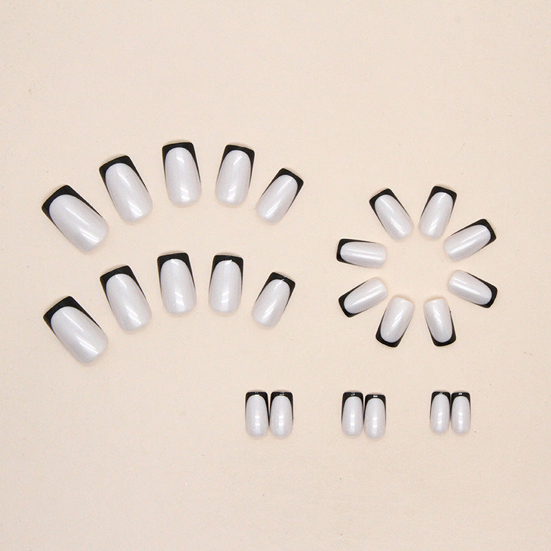 Aurora Shimmer & French Tip French Nails, Medium, 24 Pieces on hand