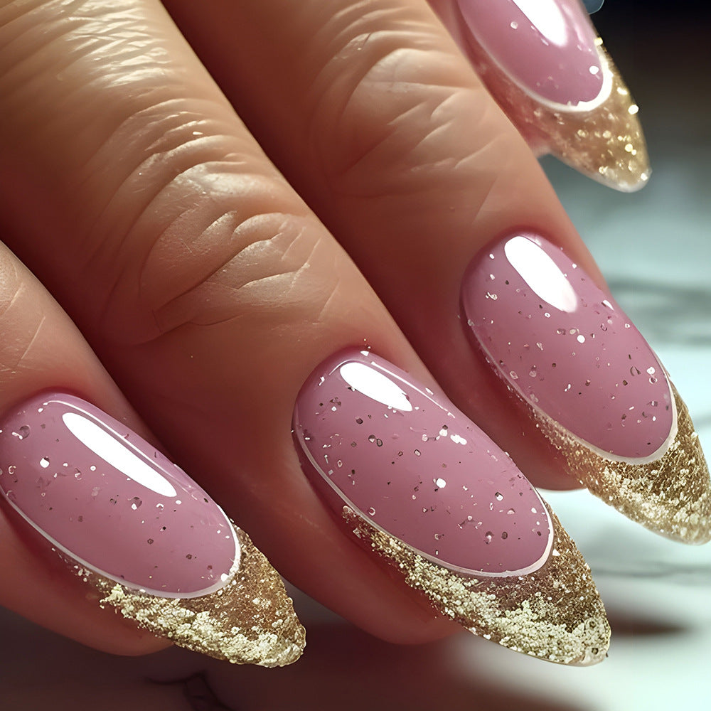 Glitter & French Tip Press-On Nails, 24-Piece Set – front view