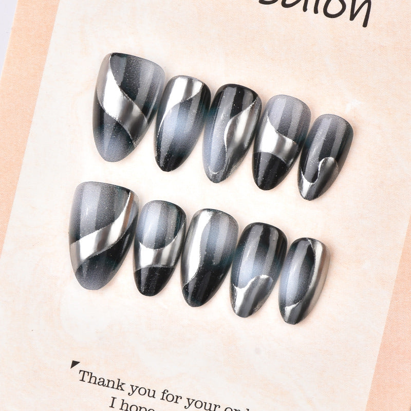 Gold-Plated & French Tip French Press-On Nails – side angle