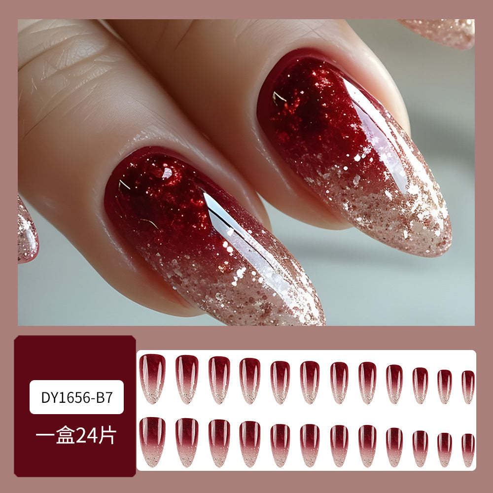 Ombre Gradient & Glitter Ombre Press-On Nails – close-up detail