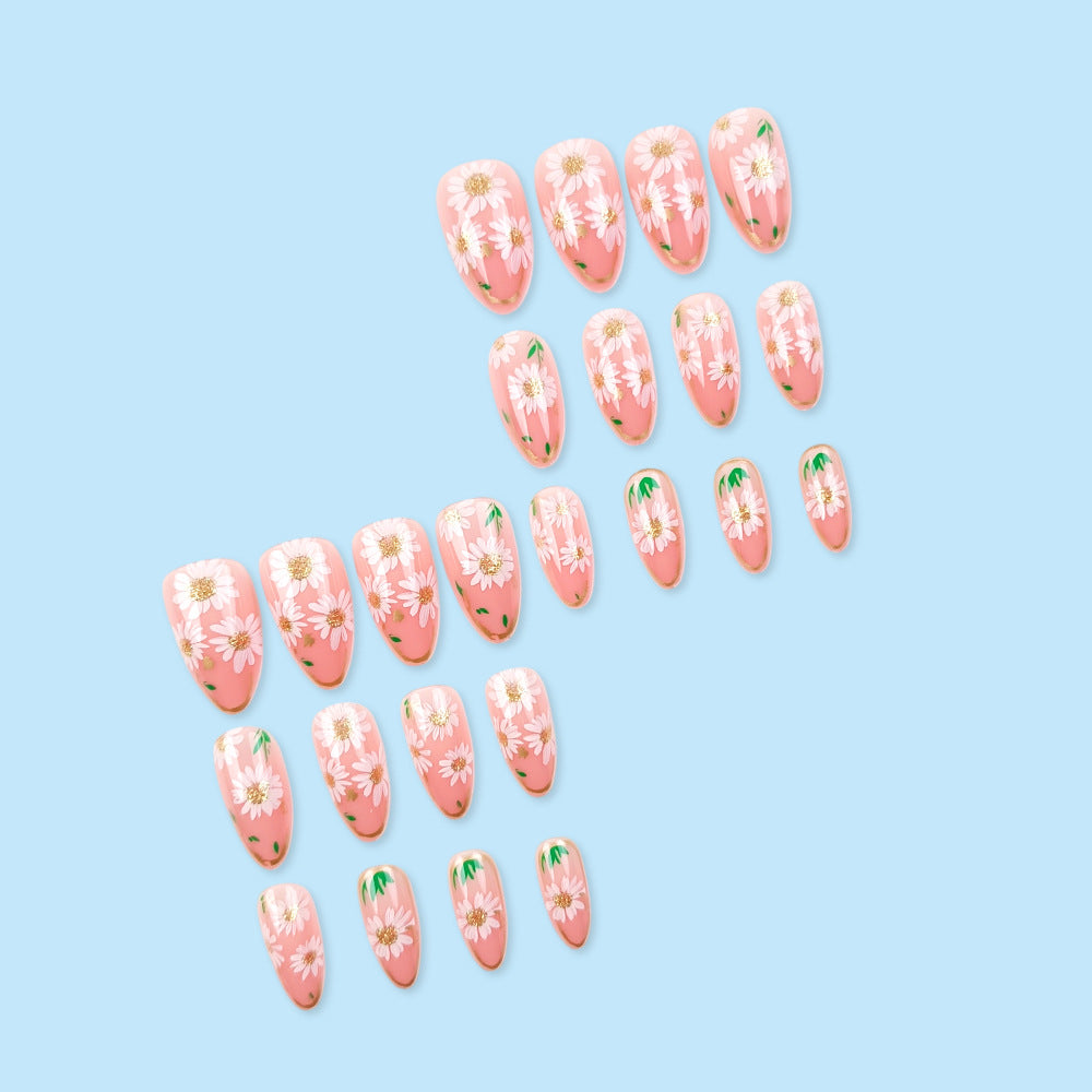 Glitter & French Tip French Press-On Nails – side angle