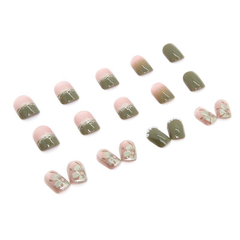 Pearl Detail Press-On Nails on hand