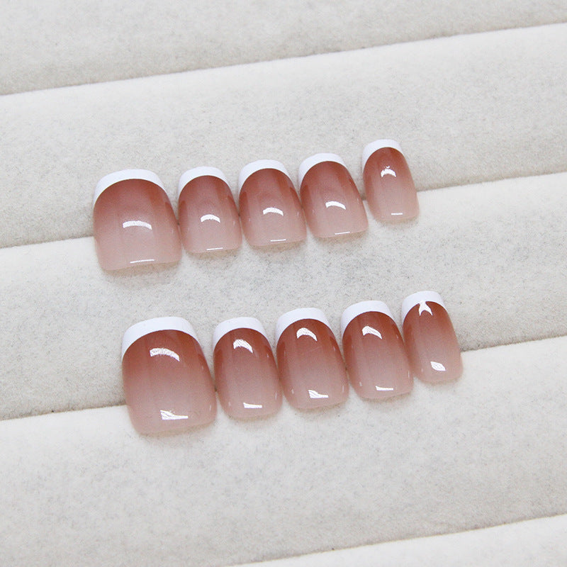 Ombre Gradient & French Tip Ombre Nails, Short, 30 Pieces on hand