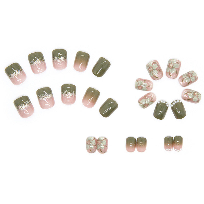 Pearl Detail Press-On Nails – side angle