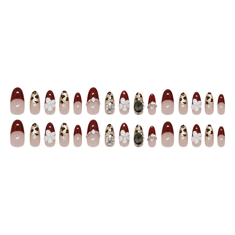 Cat Eye & Glitter Press-On Nails, Medium Almond, 30-Piece Set – full set laid out