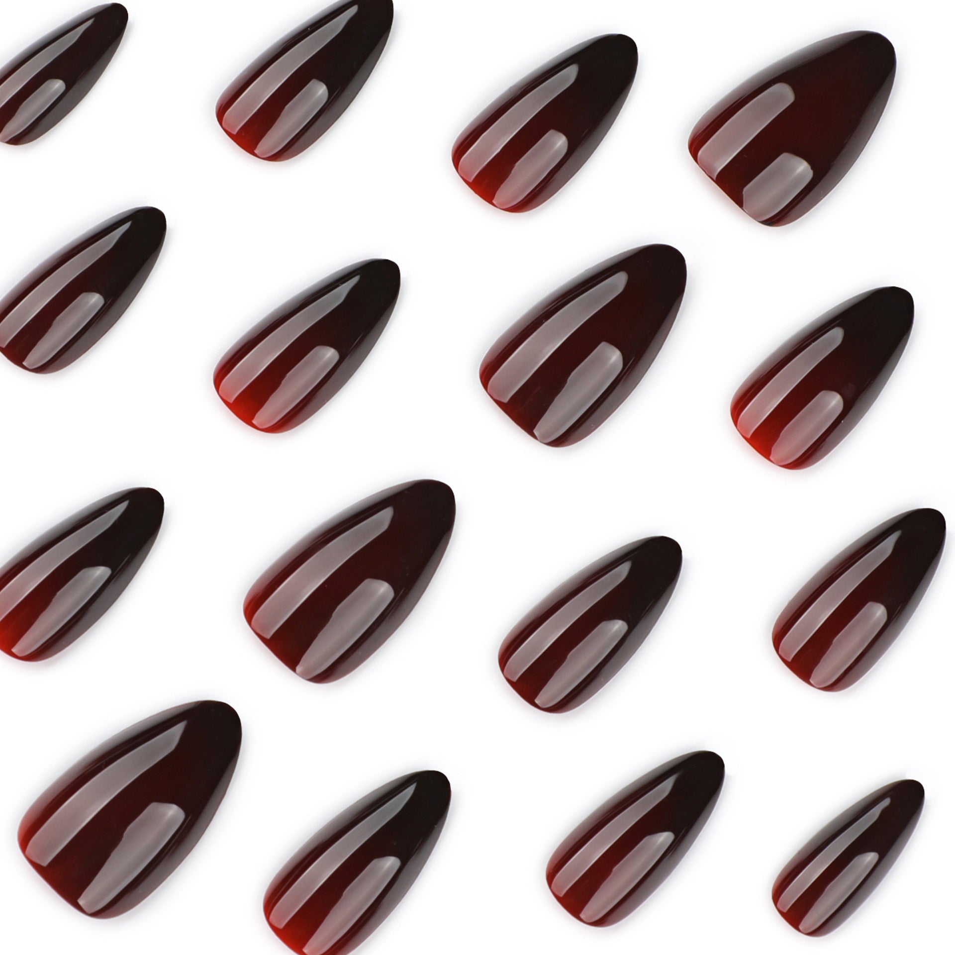 Ombre Gradient Ombre Nails, Short Almond, 24 Pieces – side angle