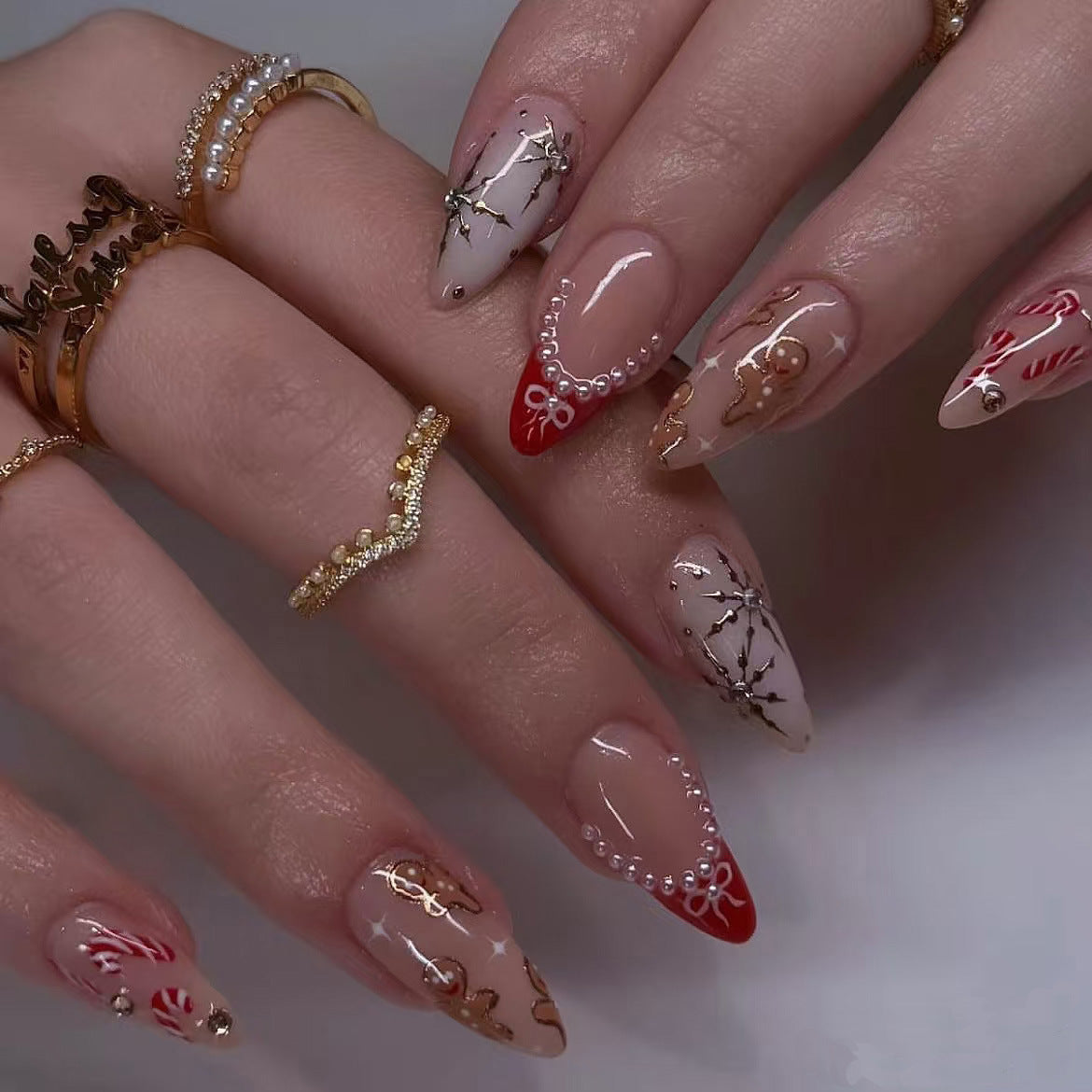 Cat Eye & Gold-Plated Cat Eye Press-On Nails – front view