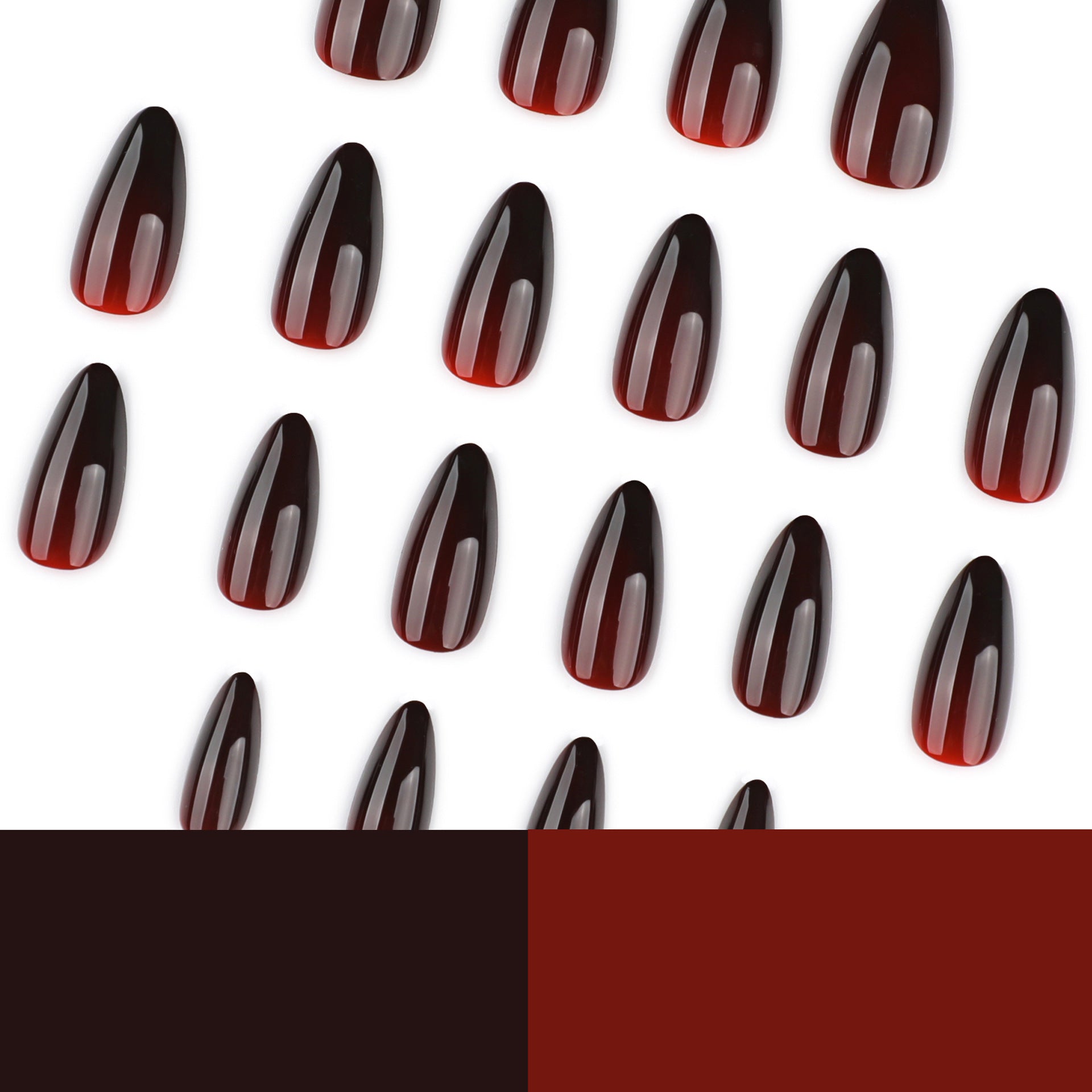 Ombre Gradient Ombre Nails, Short Almond, 24 Pieces on hand