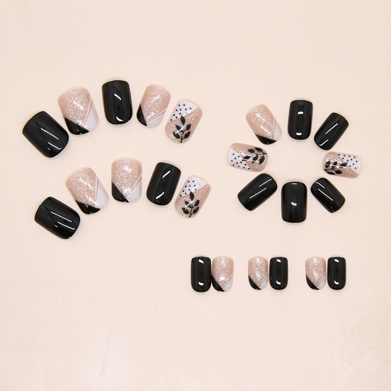 French Tip Press-On Nails, Short, 24-Piece Set on hand