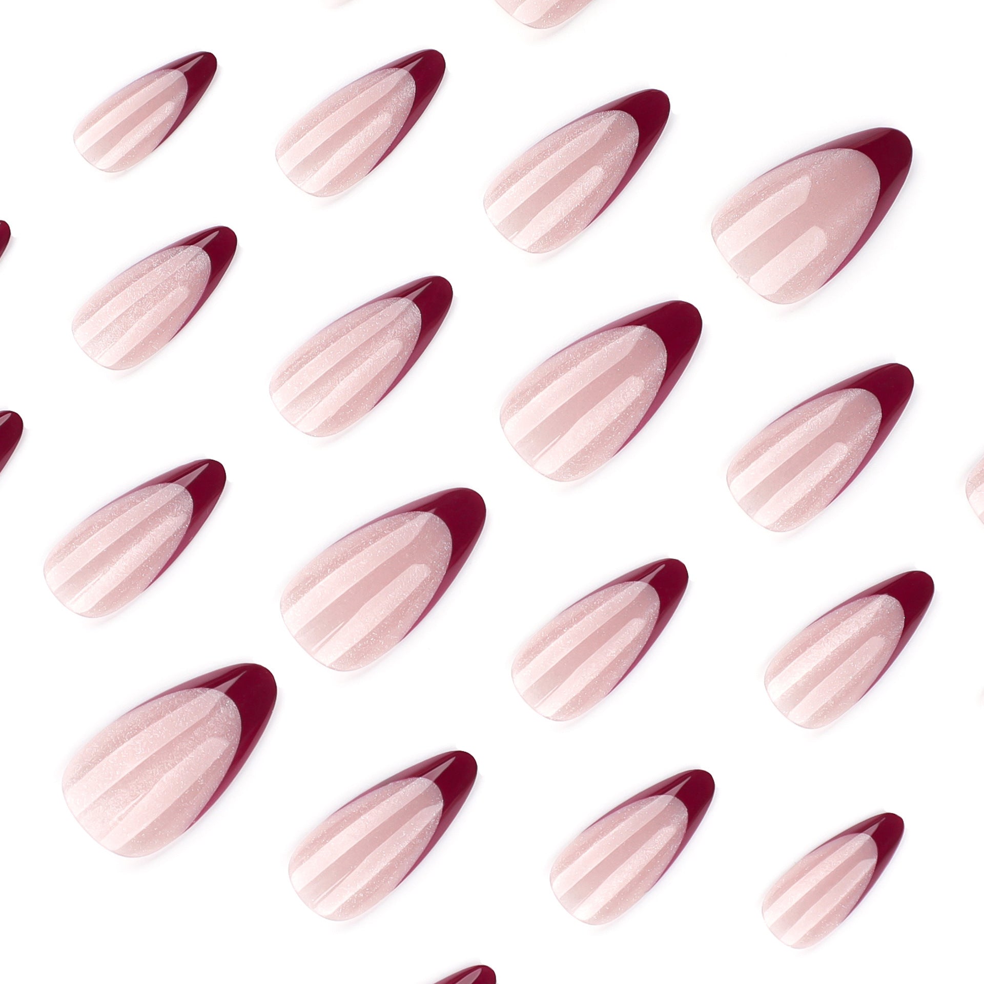 French Tip & Cat Eye Press-On Nails, 24-Piece Set – side angle