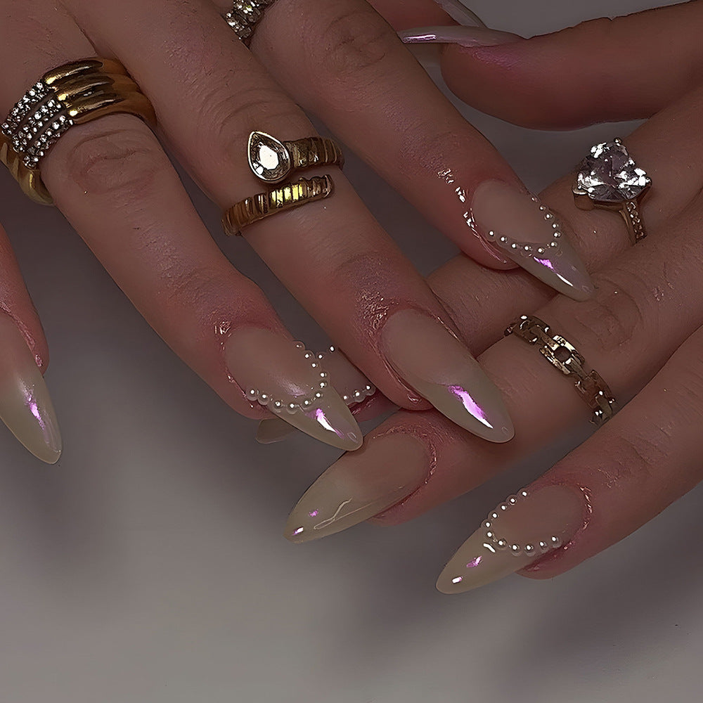 Ombre Gradient & French Tip Ombre Press-On Nails – front view