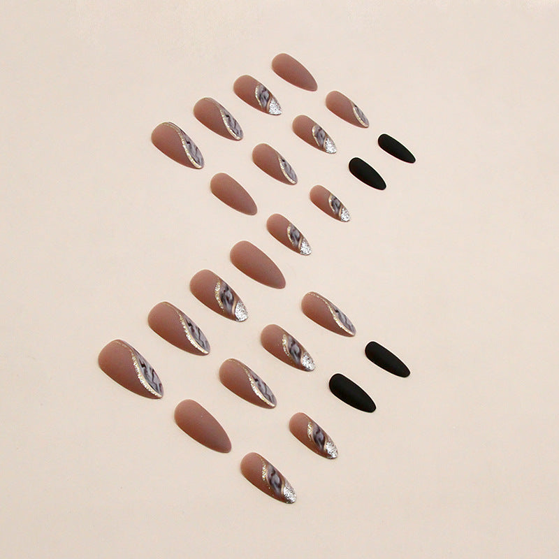 Medium Almond Blossom Press-On Nail Set (24 Pieces) – side angle