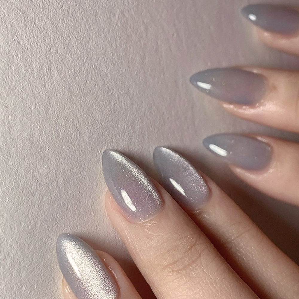 Aurora Shimmer & Cat Eye Press-On Nails – front view