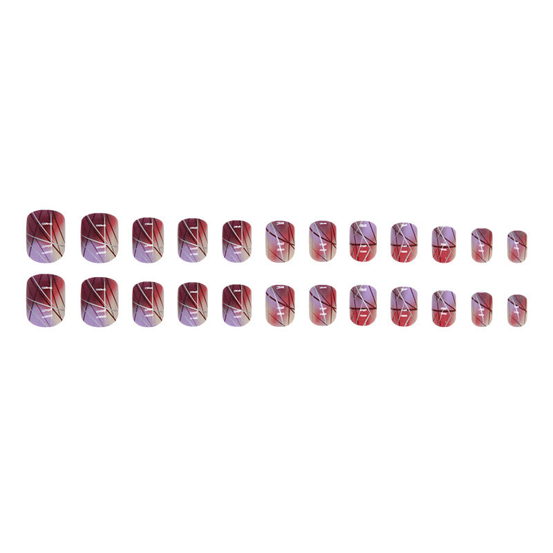 Blossom & Ice-Clear Press-On Nails, Short, 24-Piece Set – full set laid out