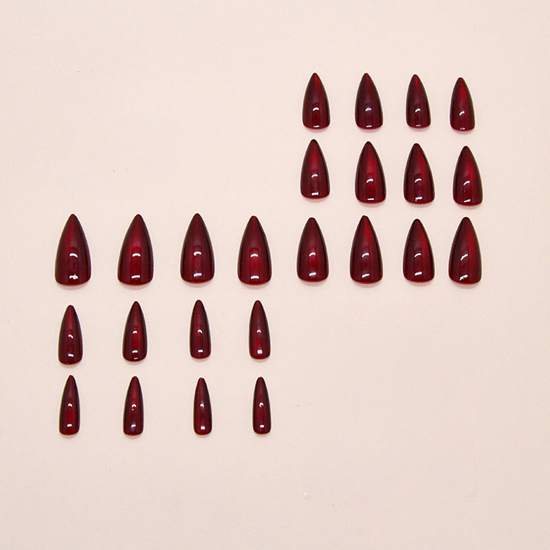 Cat Eye Press-On Nails, Medium Almond – side angle