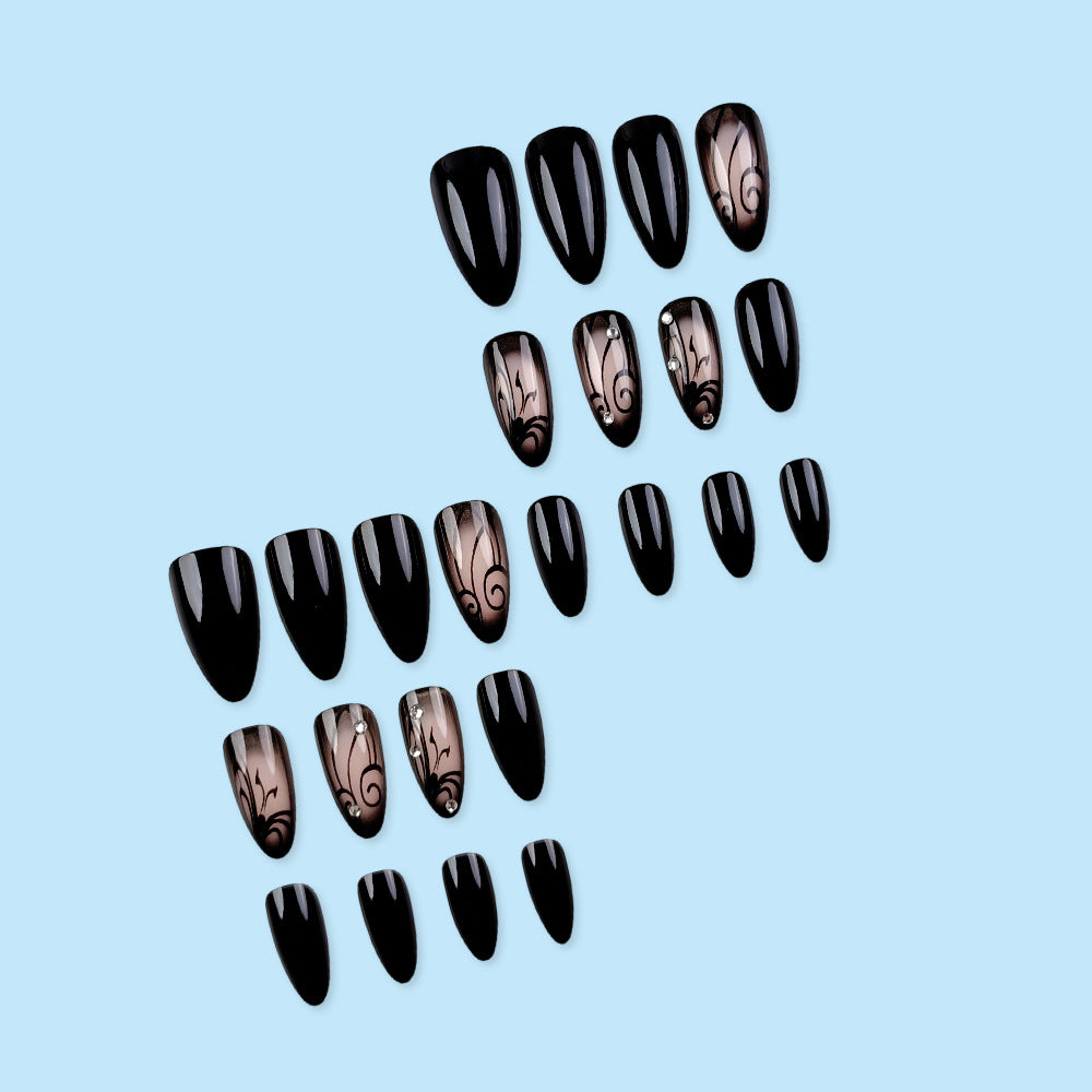 Rhinestone Press-On Nails – side angle