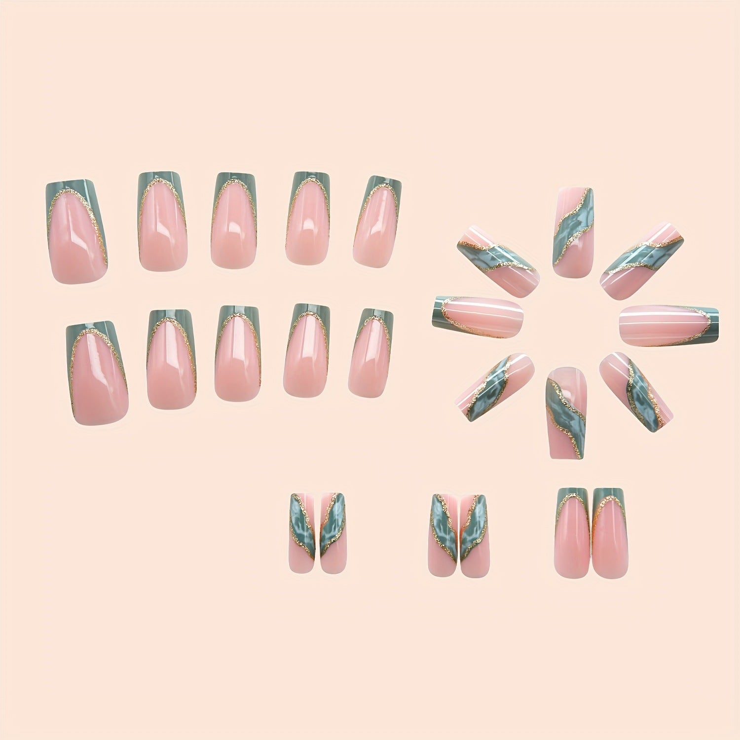 French Tip Press-On Nails, Long, 24-Piece Set – side angle