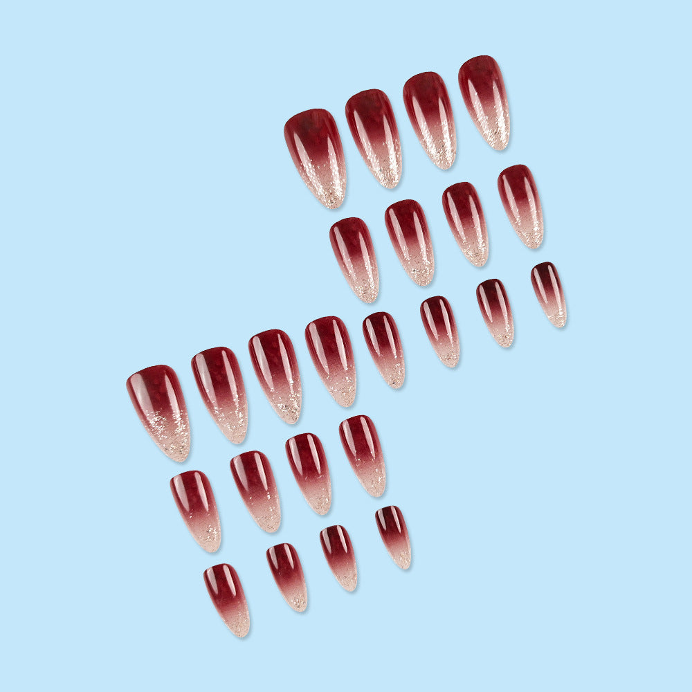 Ombre Gradient & Glitter Ombre Press-On Nails on hand