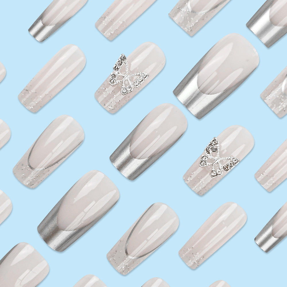 Glitter & Ombre Gradient Ombre Press-On Nails on hand