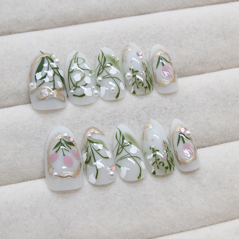 Orchid Press-On Nails on hand