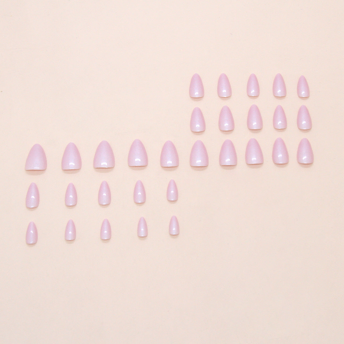 Medium Pink Tone Press-On Nail Set (30 Pieces) – side angle