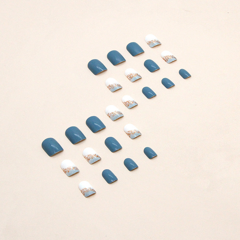 Solid Color Gel Press-On Nails, Short – side angle