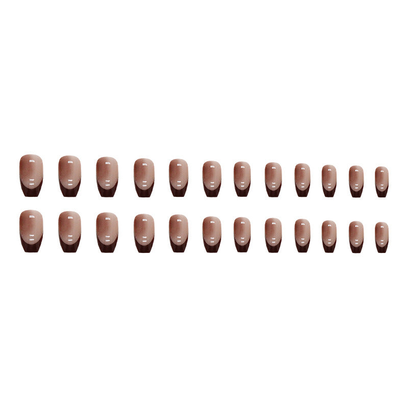 French Tip French Nails, Medium Ballerina, 24 Pieces – full set laid out