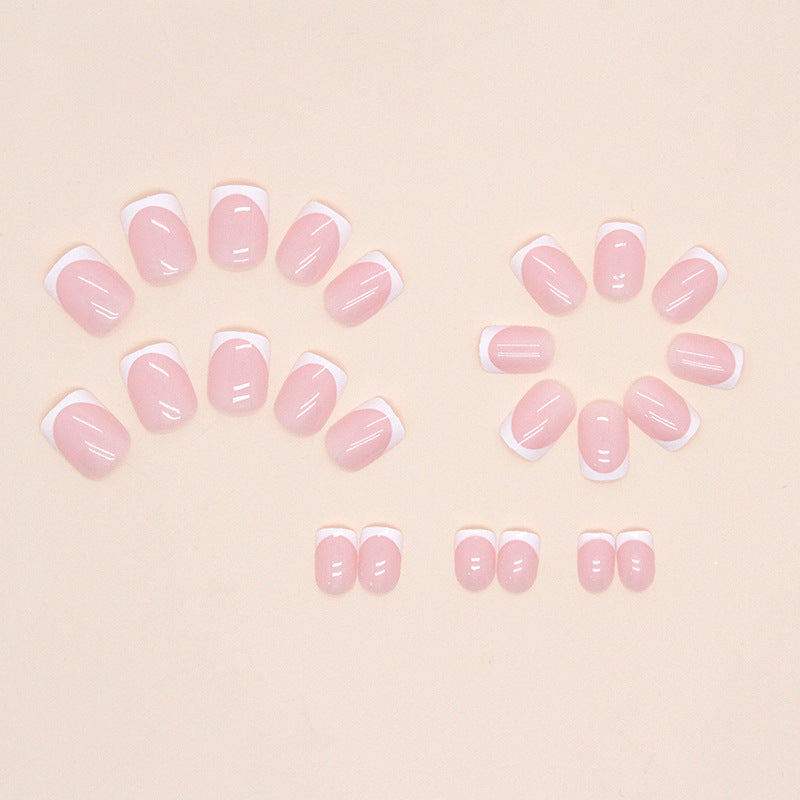 French Tip Press-On Nails, Short on hand