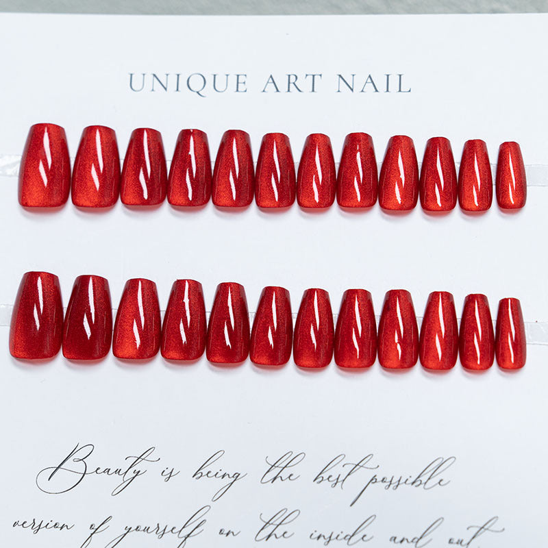 Cat Eye Nails, Short Square, 24 Pieces – side angle