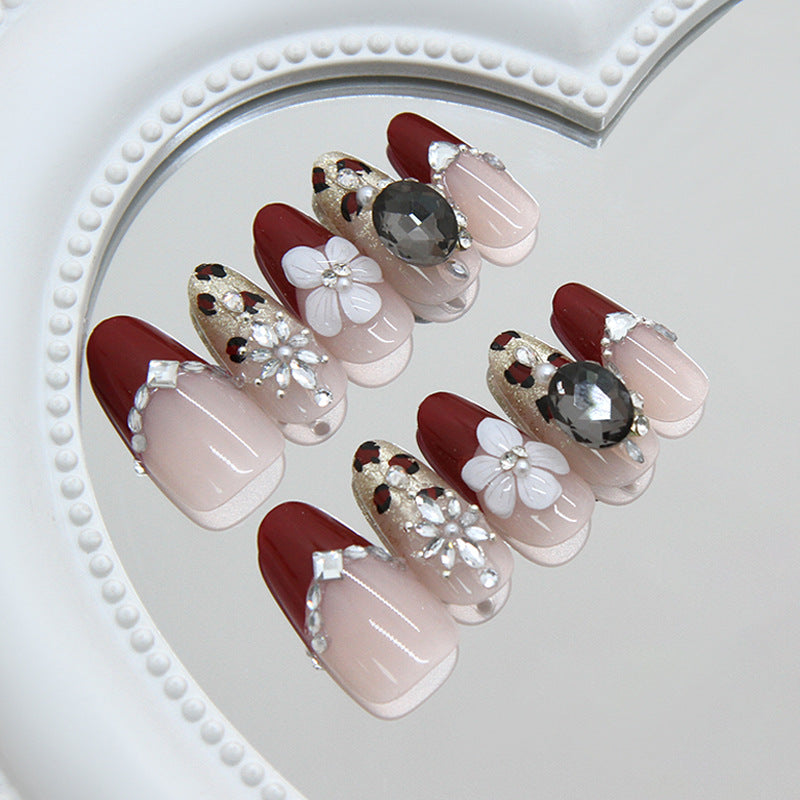Cat Eye & Glitter Press-On Nails, Medium Almond, 30-Piece Set – side angle