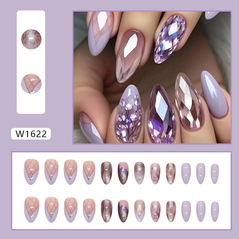 Abstract Line French Press-On Nails – close-up detail