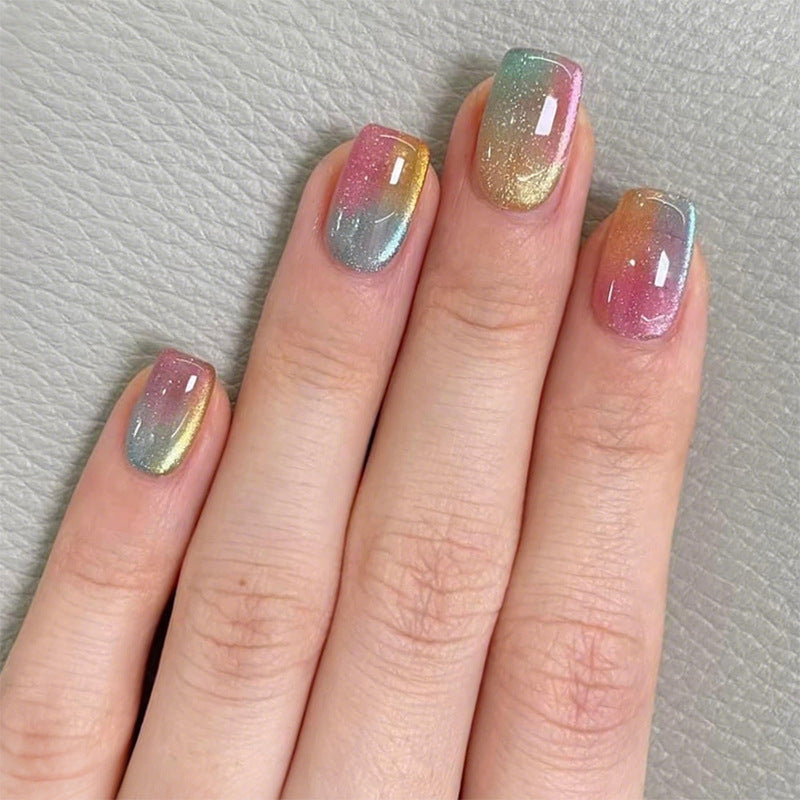 Cat Eye & Beaded Detail Press-On Nails – front view