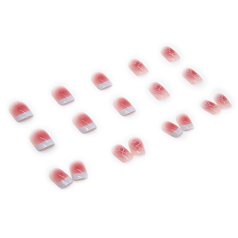 Heart & Crescent Moon Press-On Nails, 24-Piece Set on hand