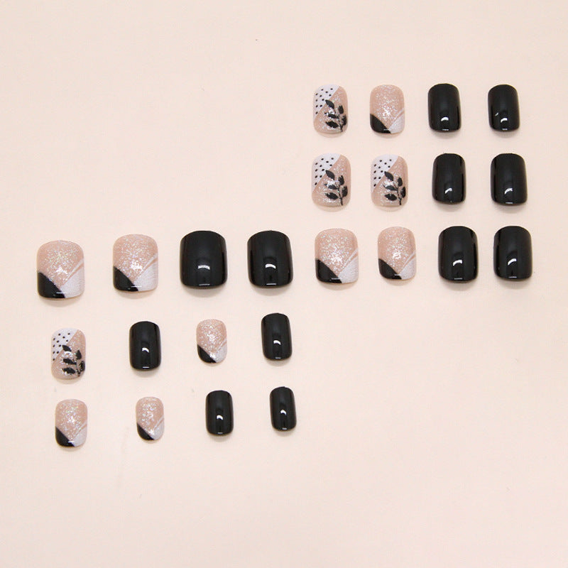 French Tip Press-On Nails, Short, 24-Piece Set – side angle