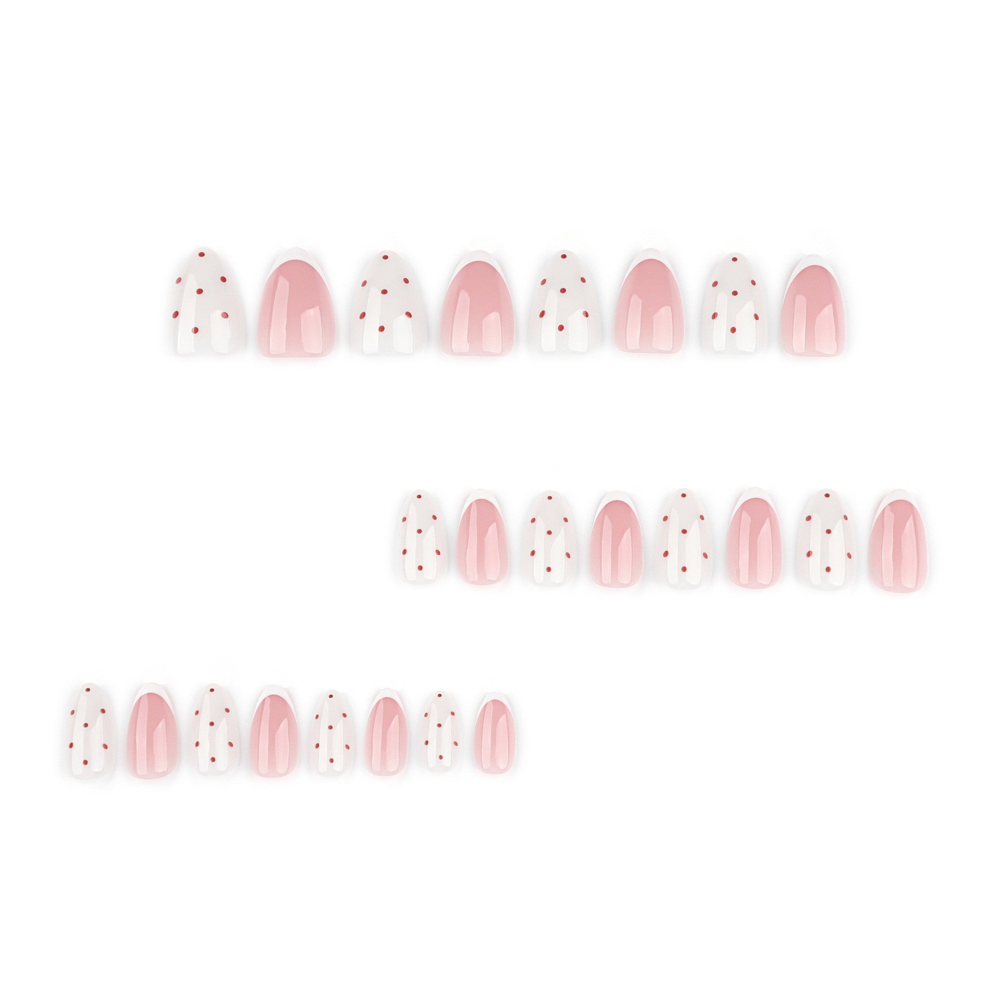 Polka Dot & French Tip Press-On Nails – close-up detail