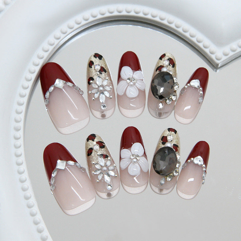 Cat Eye & Glitter Press-On Nails, Medium Almond, 30-Piece Set on hand