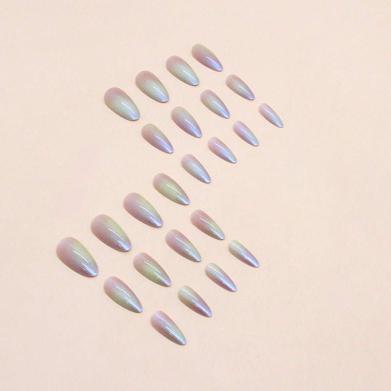 Rainbow & Aurora Shimmer Press-On Nails, 24-Piece Set – side angle