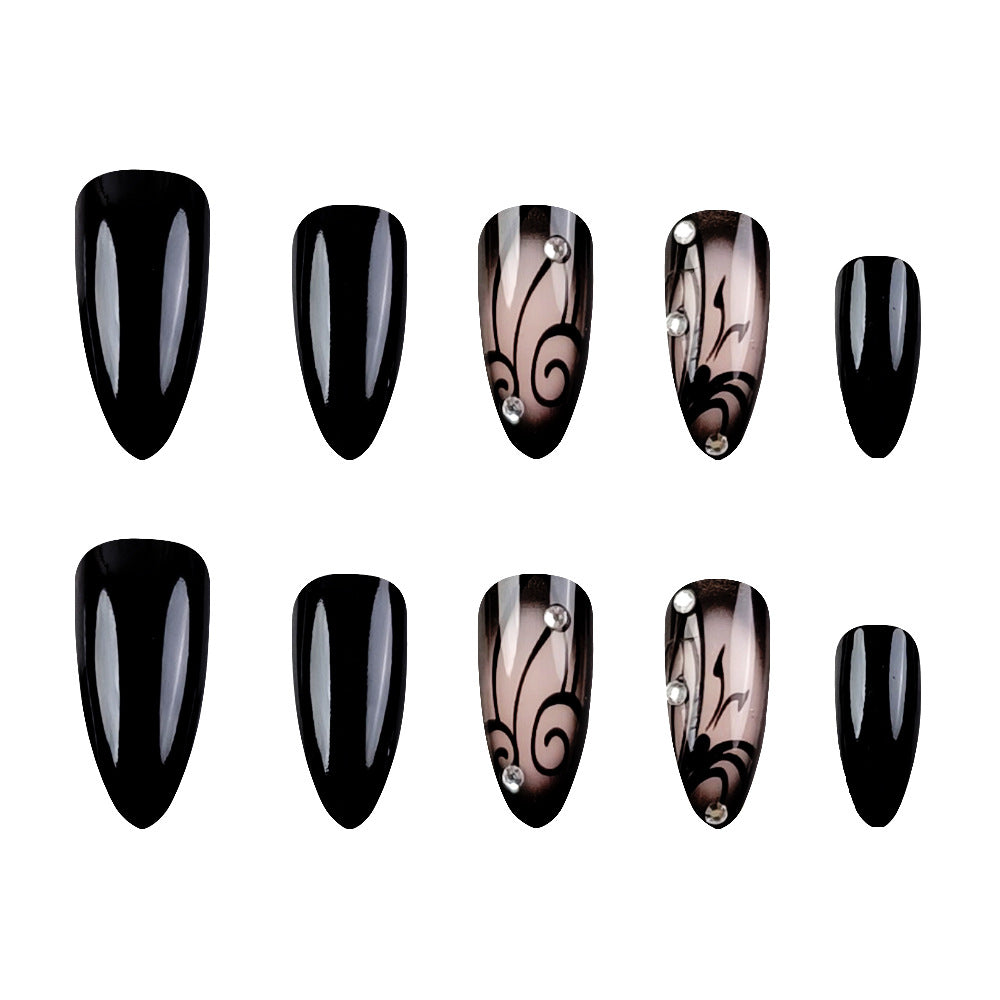 Rhinestone Press-On Nails on hand