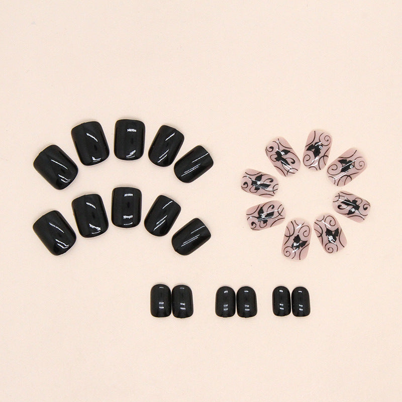 Butterfly Gel Press-On Nails, Short, 24 Pieces on hand