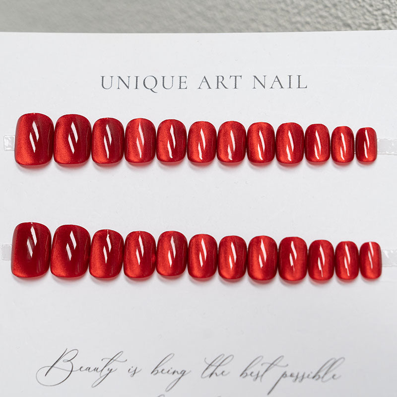 Cat Eye Nails, Short Square, 24 Pieces – close-up detail
