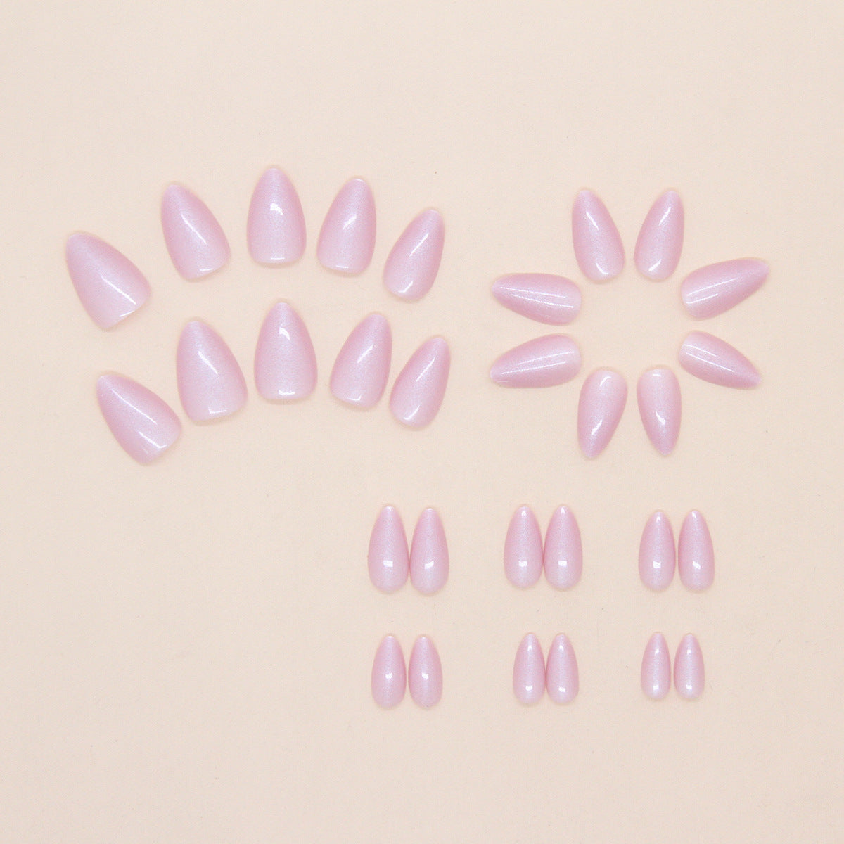 Medium Pink Tone Press-On Nail Set (30 Pieces) on hand