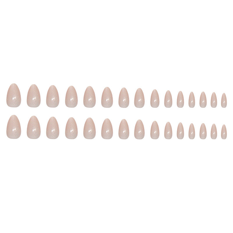 Glitter & Cat Eye Press-On Nails, Short Almond – full set laid out