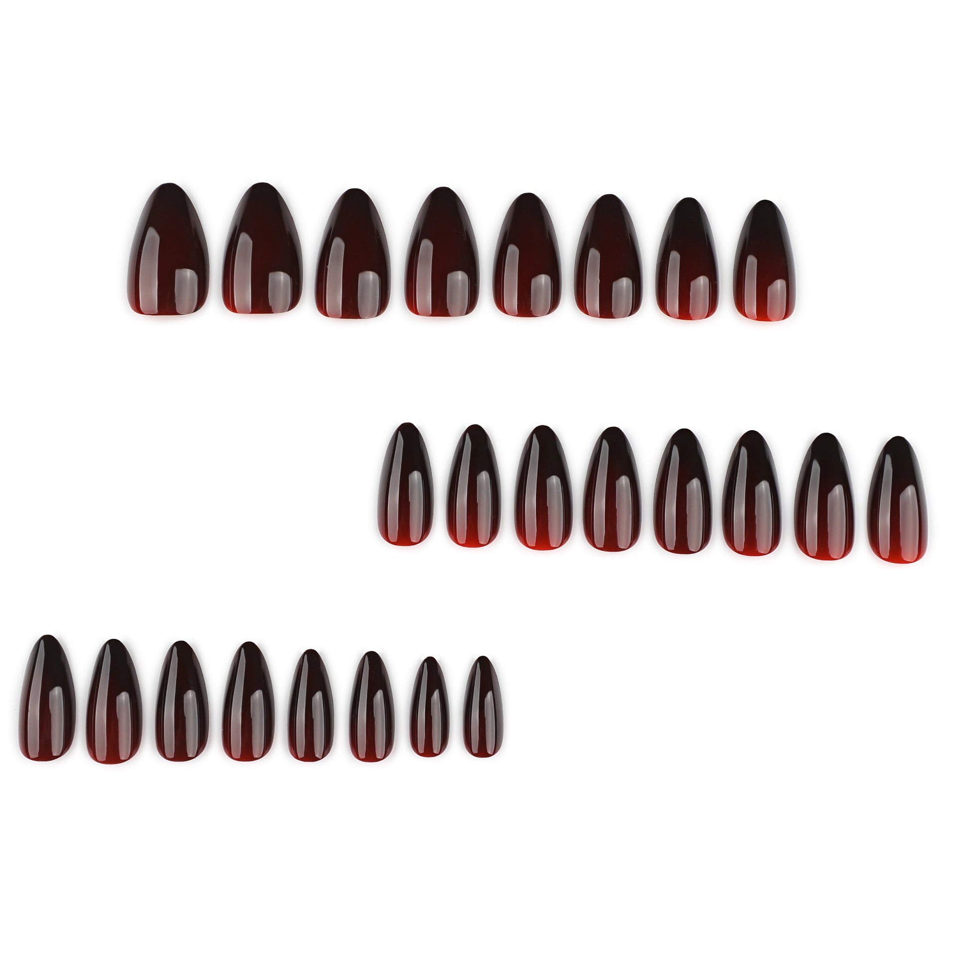 Ombre Gradient Ombre Nails, Short Almond, 24 Pieces – close-up detail