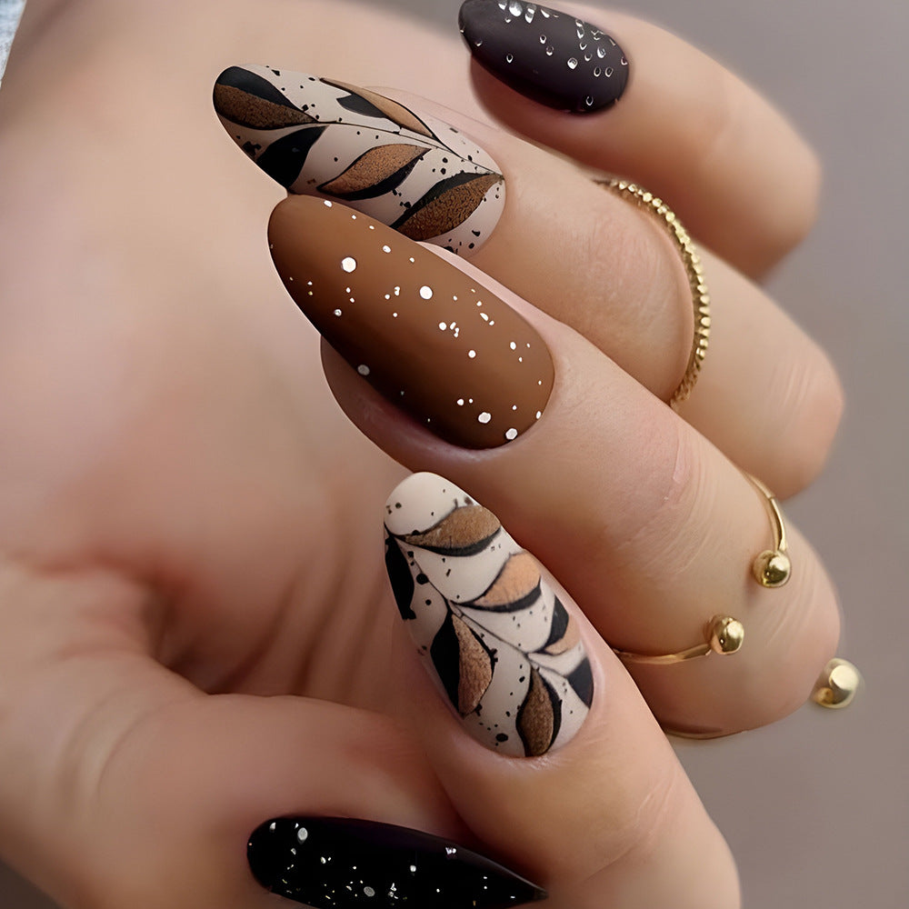 Floral Gel Press-On Nails, 24 Pieces – front view