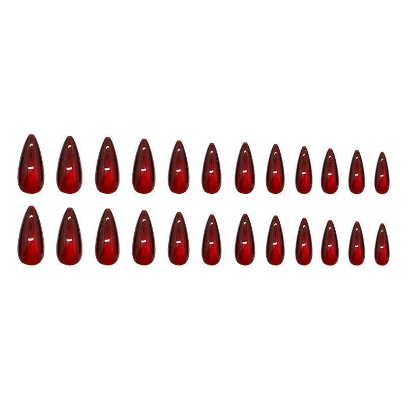 Cat Eye Press-On Nails, Medium Almond – full set laid out