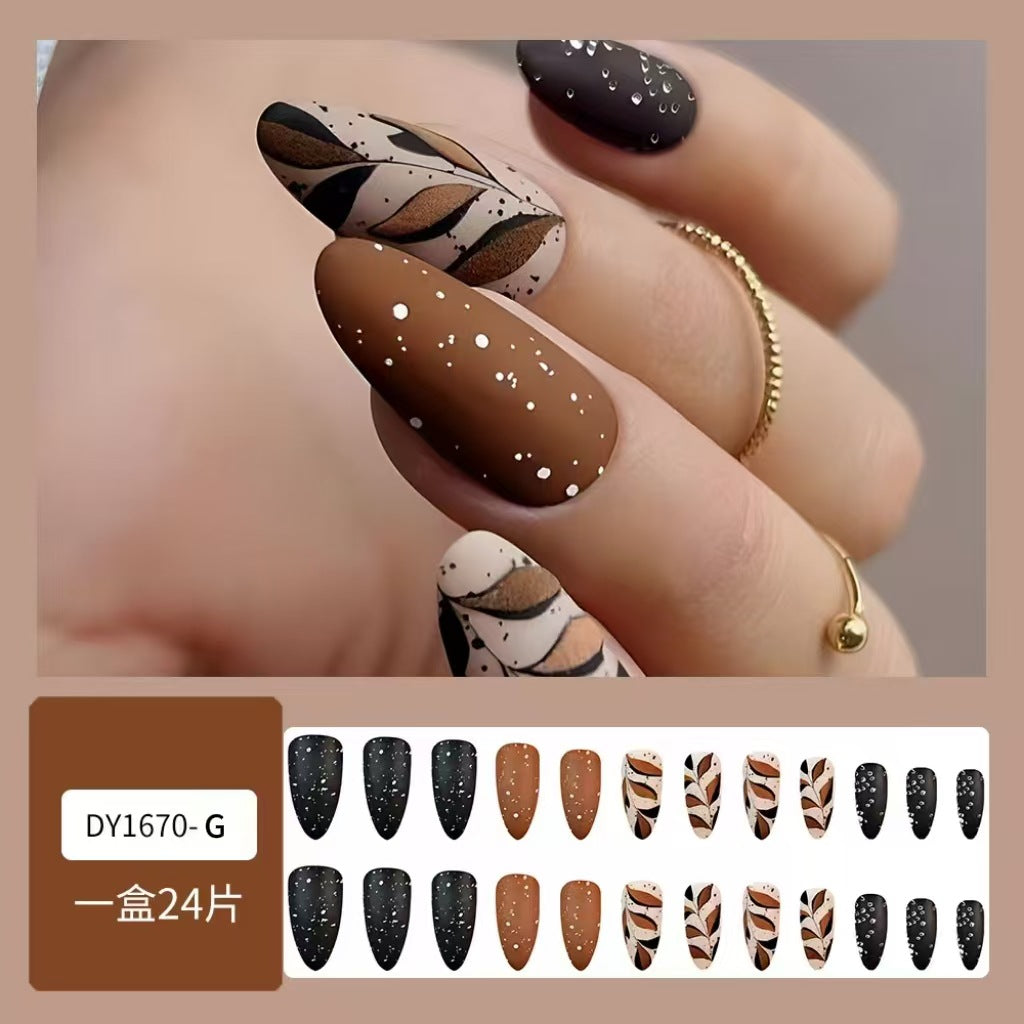 Floral Gel Press-On Nails, 24 Pieces – close-up detail