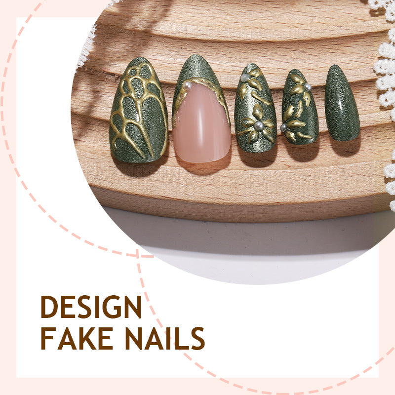 3D Detail French Press-On Nails – side angle