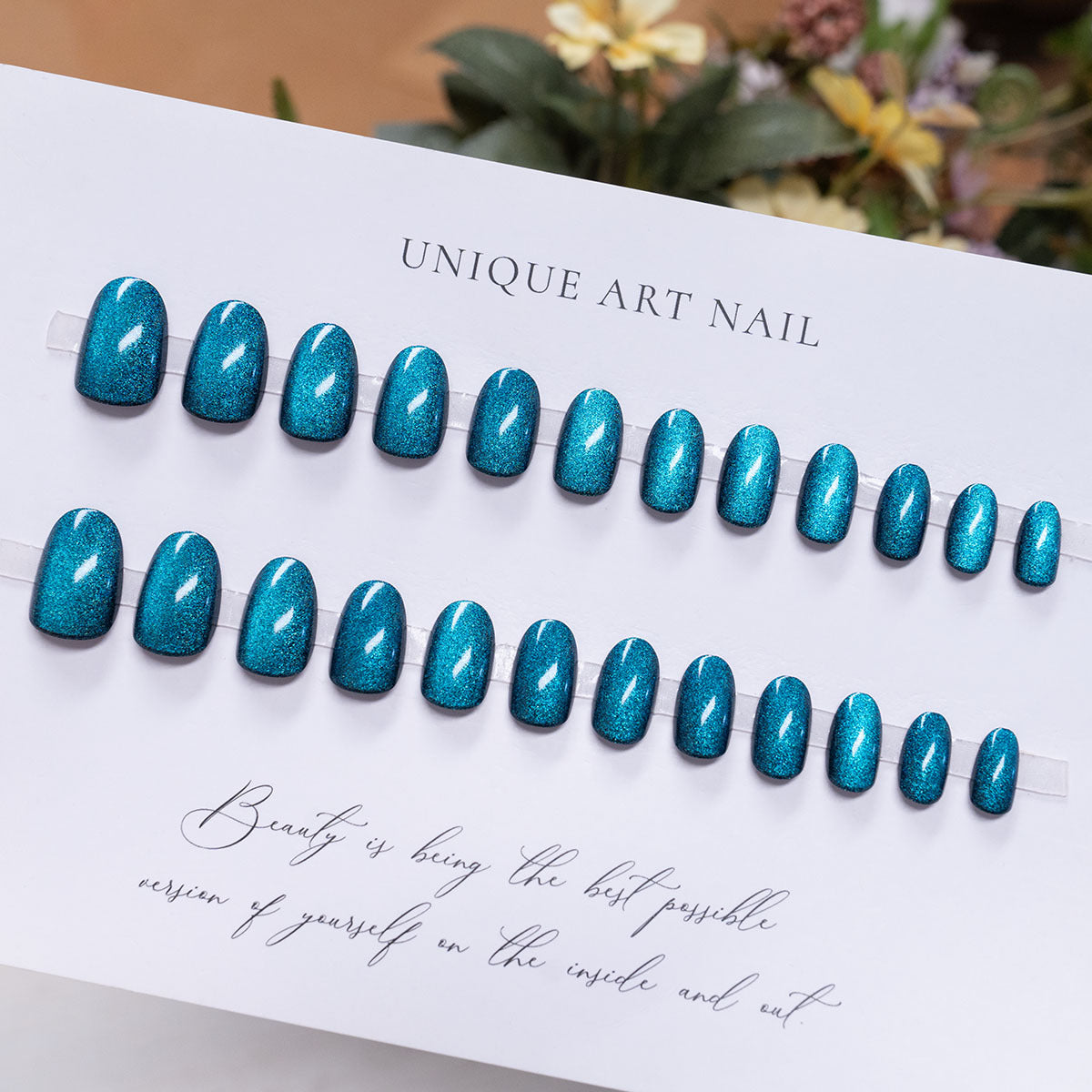 Cat Eye Press-On Nails on hand