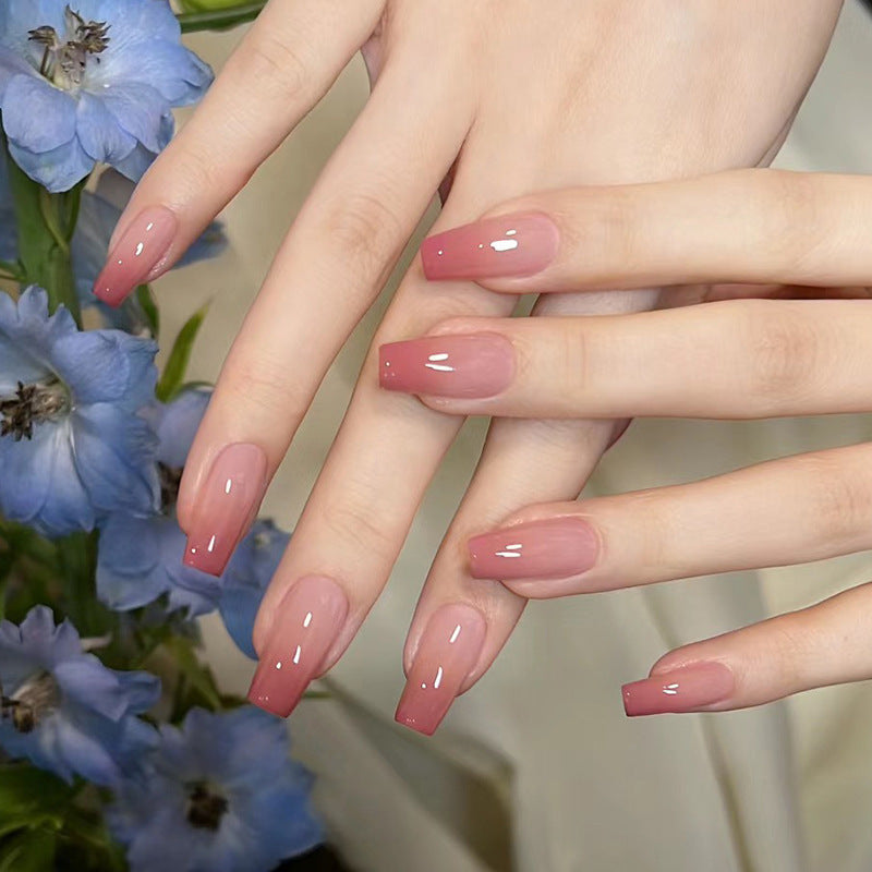 Peach & Ombre Gradient Ombre Nails, Medium Ballerina, 24 Pieces – front view